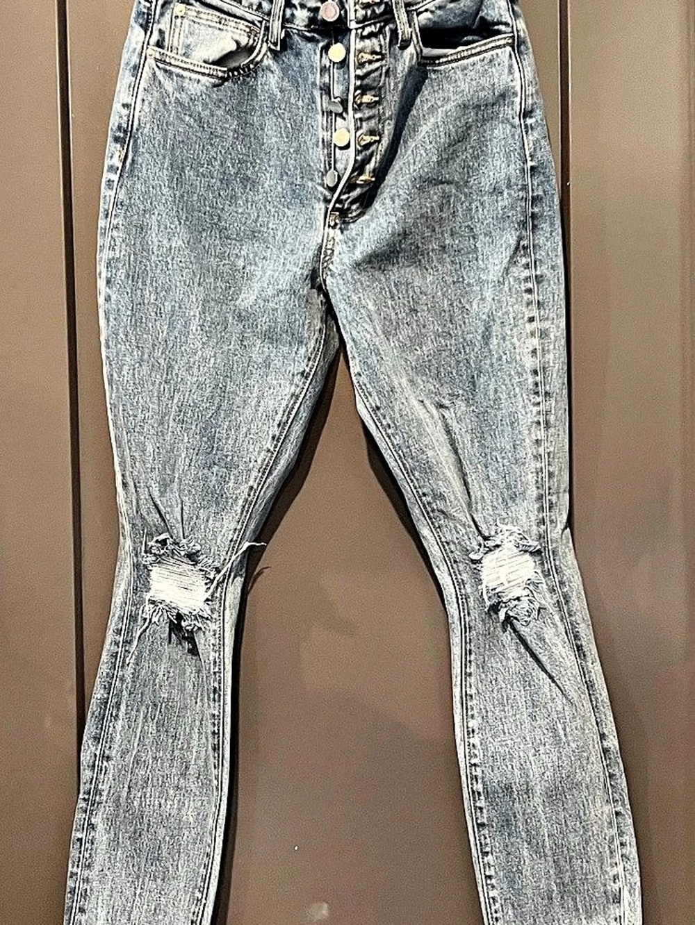 Weworewhat Women's Straight Leg Jeans Blue Waist 26